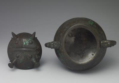 图片[3]-Gui food container with twin-dragon pattern, early Western Zhou period, 1049/45-957 BCE-China Archive